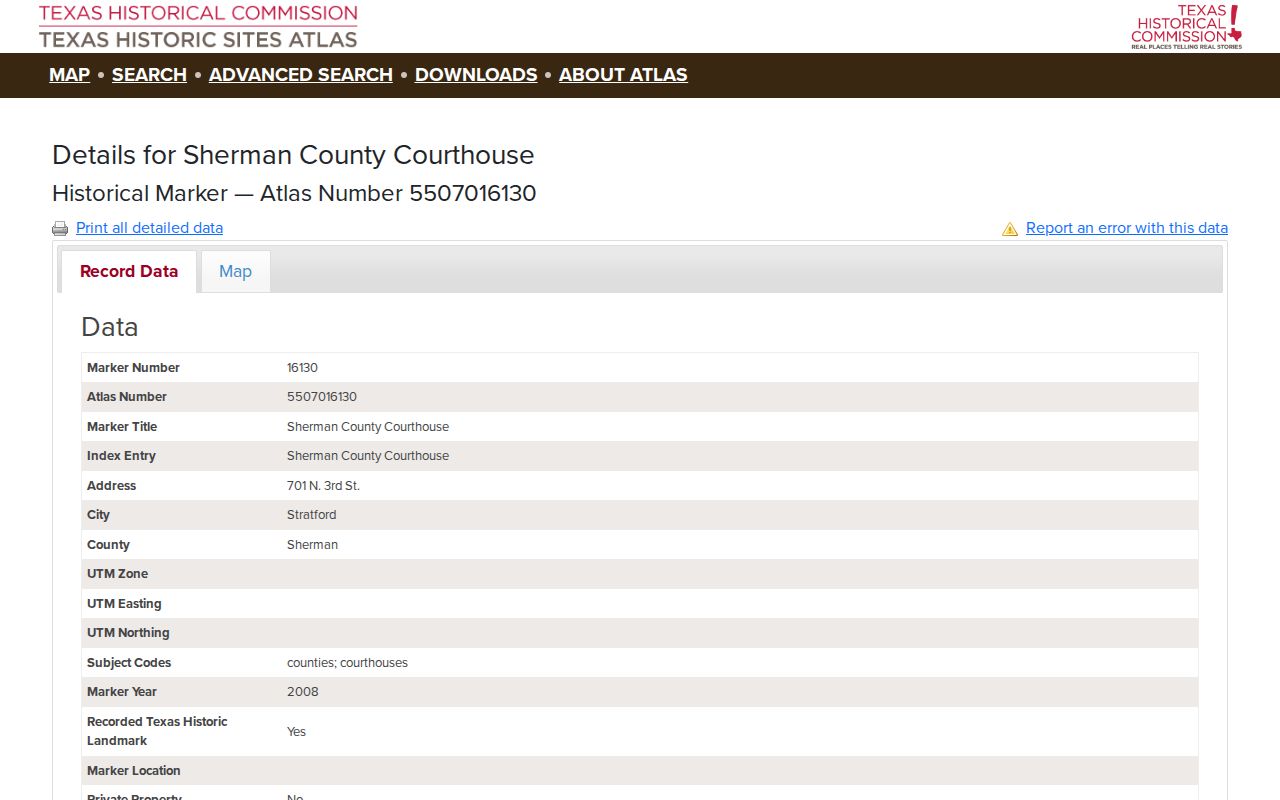 Sherman County criminal records courthouse history