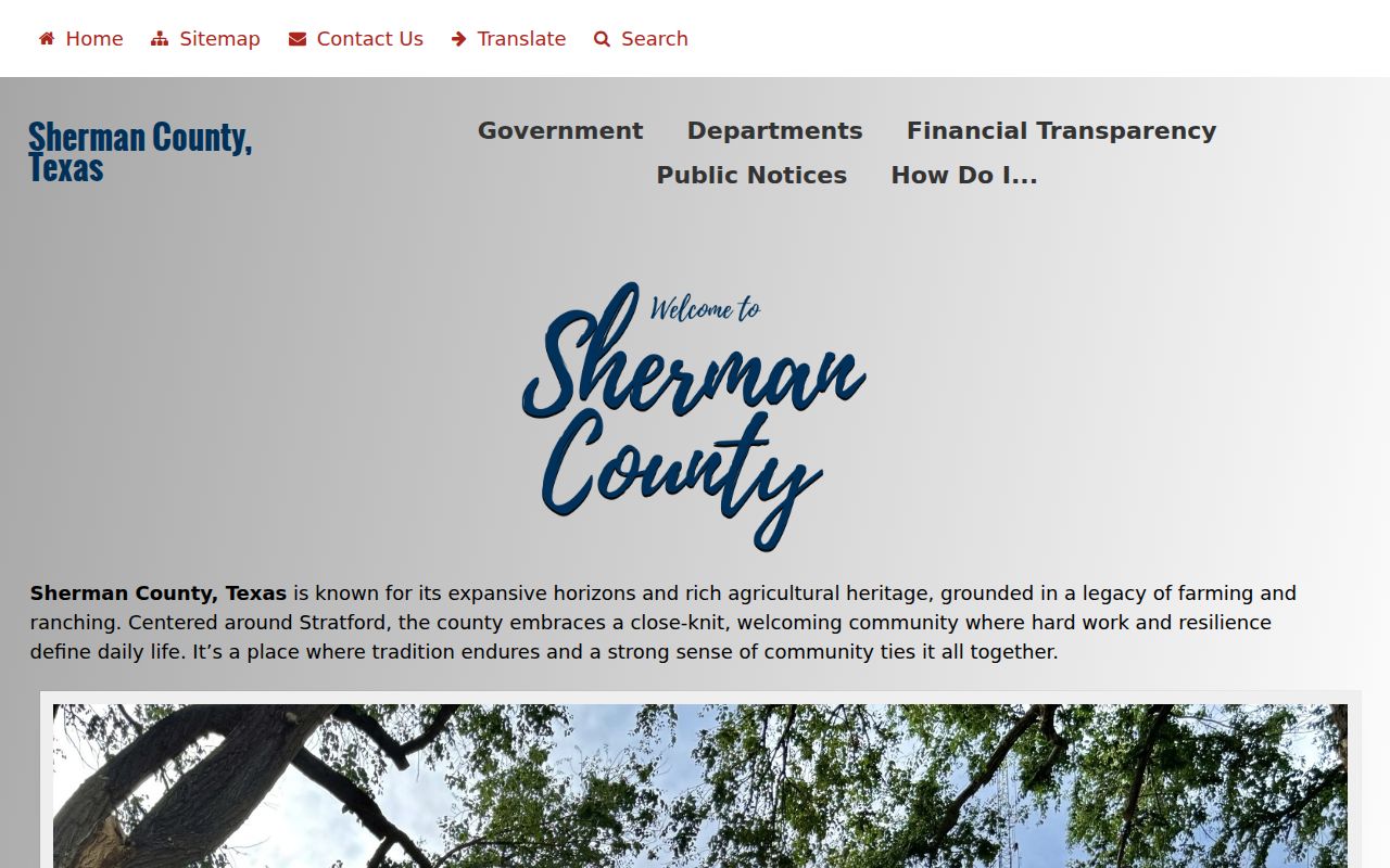 Sherman County criminal records official county website
